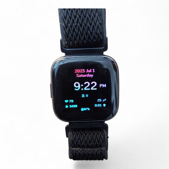 Fitbit Versa 2 Watch With 5 Bands And Charger Model FB507 Used Good Condition - Picture 1 of 7